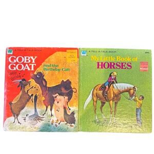 Vintage 1970's Tell-A-Tale Books, Goby Goat, Horses, Whitman Publishing, HC